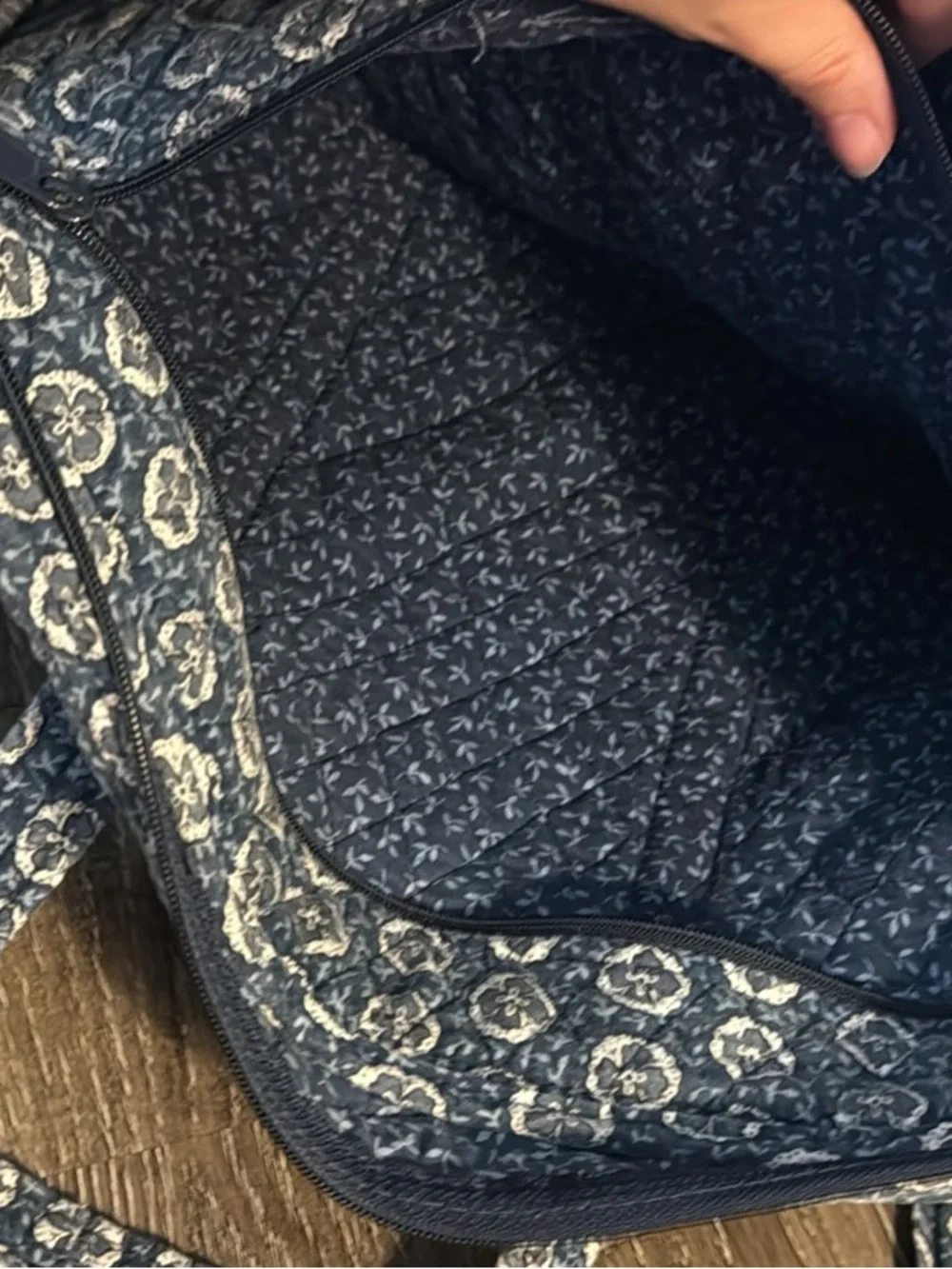 Vera Bradley Navy Paisley Quilted Laptop Tote